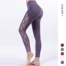 Leggings de malla de mujeres con Leggings de encaje de medias Actividad de uso de la mujer Legging de fitness de yoga